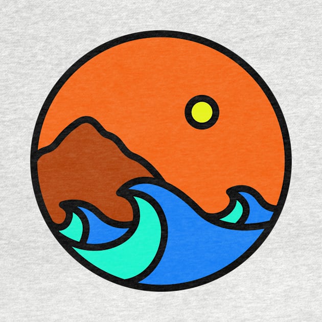 Waves and Mountain by polkamdesign